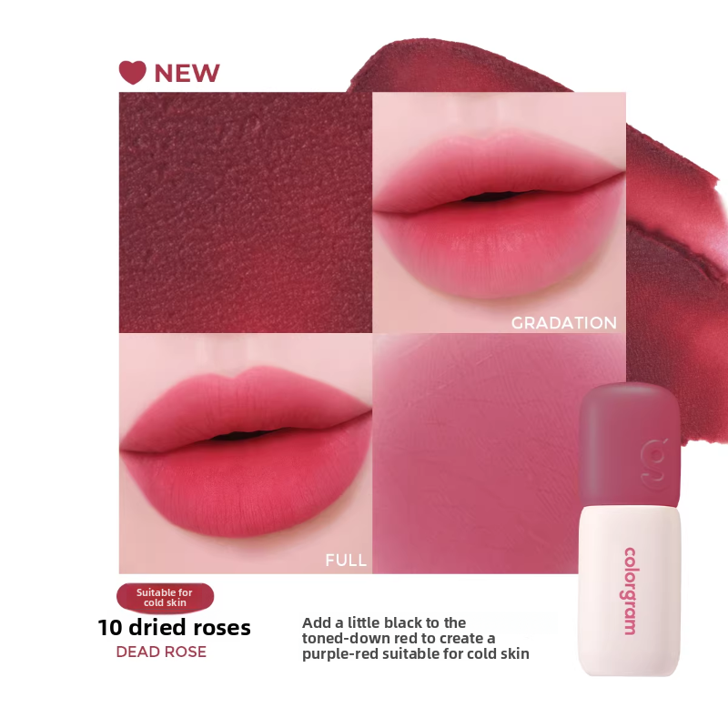 Korean Colorgram Matte Rice Cake Lip Gloss Velvet Lipstick for Lips and Cheeks Imported