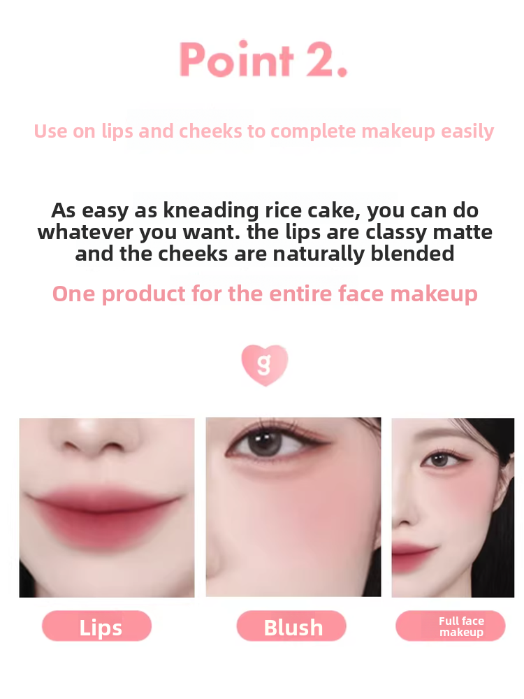 Korean Colorgram Matte Rice Cake Lip Gloss Velvet Lipstick for Lips and Cheeks Imported