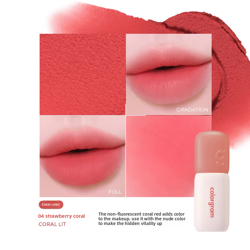 Korean Colorgram Matte Rice Cake Lip Gloss Velvet Lipstick for Lips and Cheeks Imported
