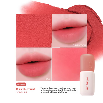 Korean Colorgram Matte Rice Cake Lip Gloss Velvet Lipstick for Lips and Cheeks Imported